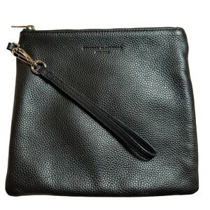 Brandon Blackwood Black Leather Wristlet Pouch‎ Clutch Bag